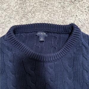 J. Crew Men's Deep Blue Cable Knit Sweater